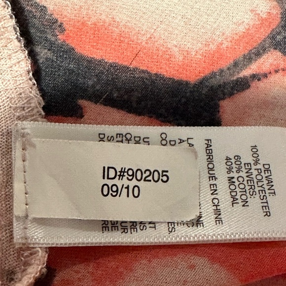 Express Women's Medium Pink Coral Floral Sheer Print Cowl Neck Pullover Tank Top - Picture 10 of 10